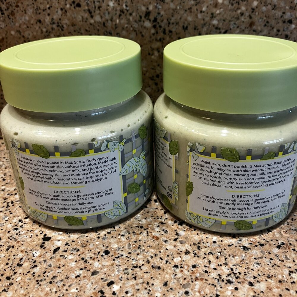 Beekman 1802 Glacial Set of 3  Glacial Mint & Eucalyptus Milk Scrubs!!! Sealed - Picture 2 of 3